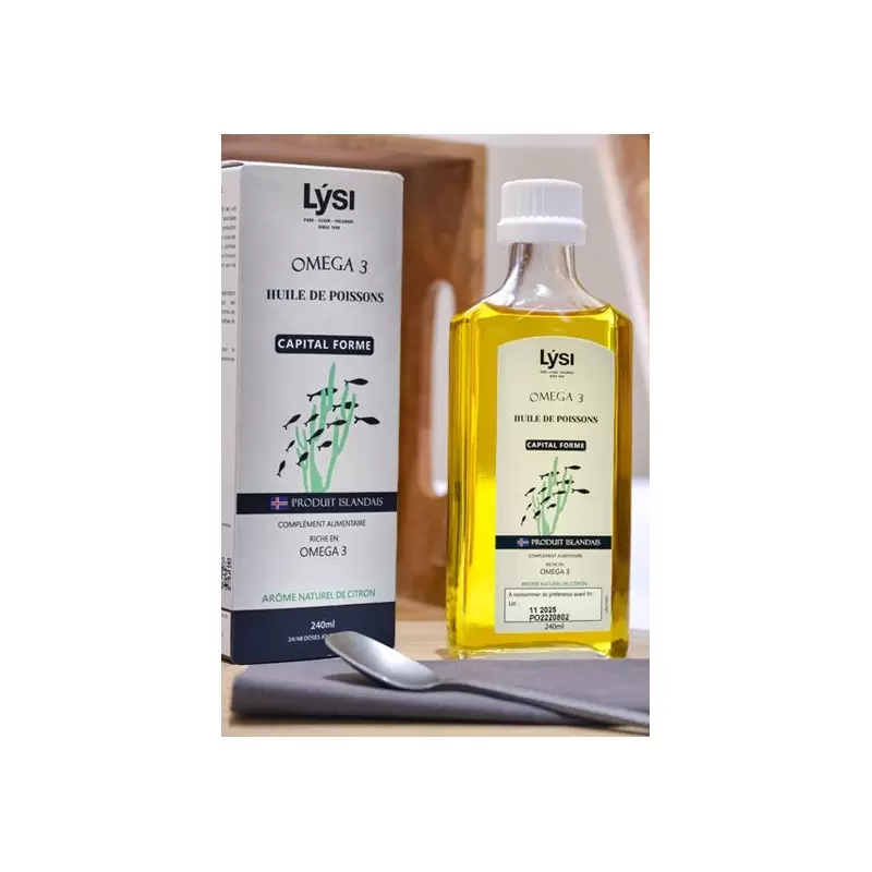 Huile de poissons sauvages - arôme citron - 240ml - Lysi