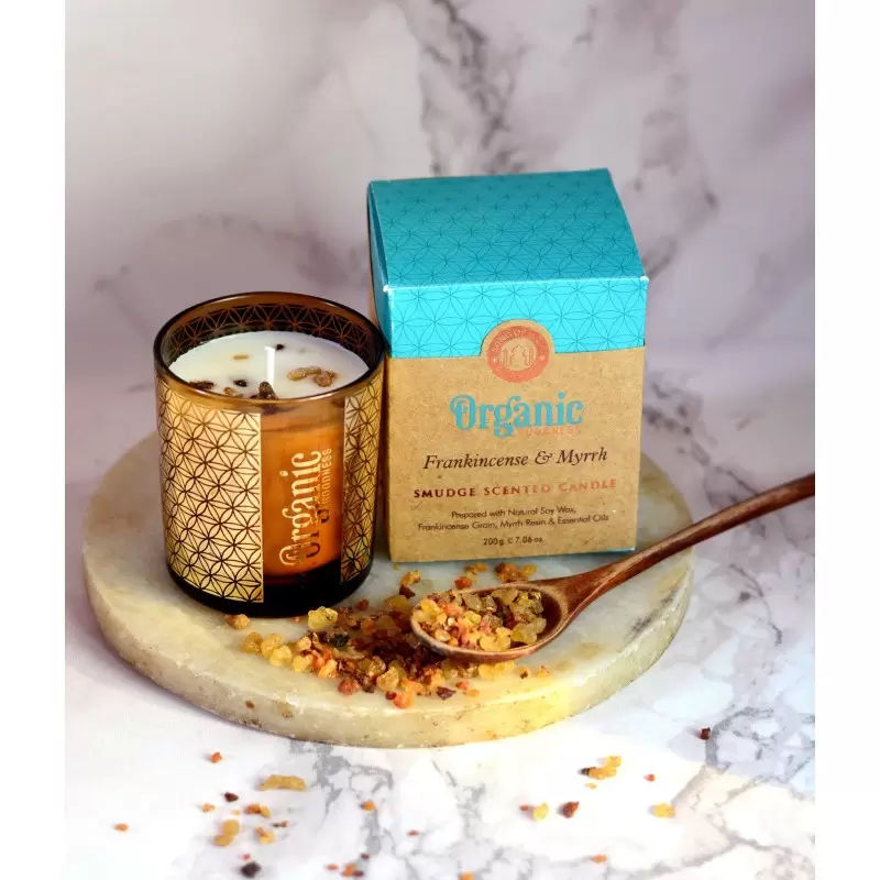 Bougie ayurvédique Encens & Myrrhe - vegan - Organic Goodness