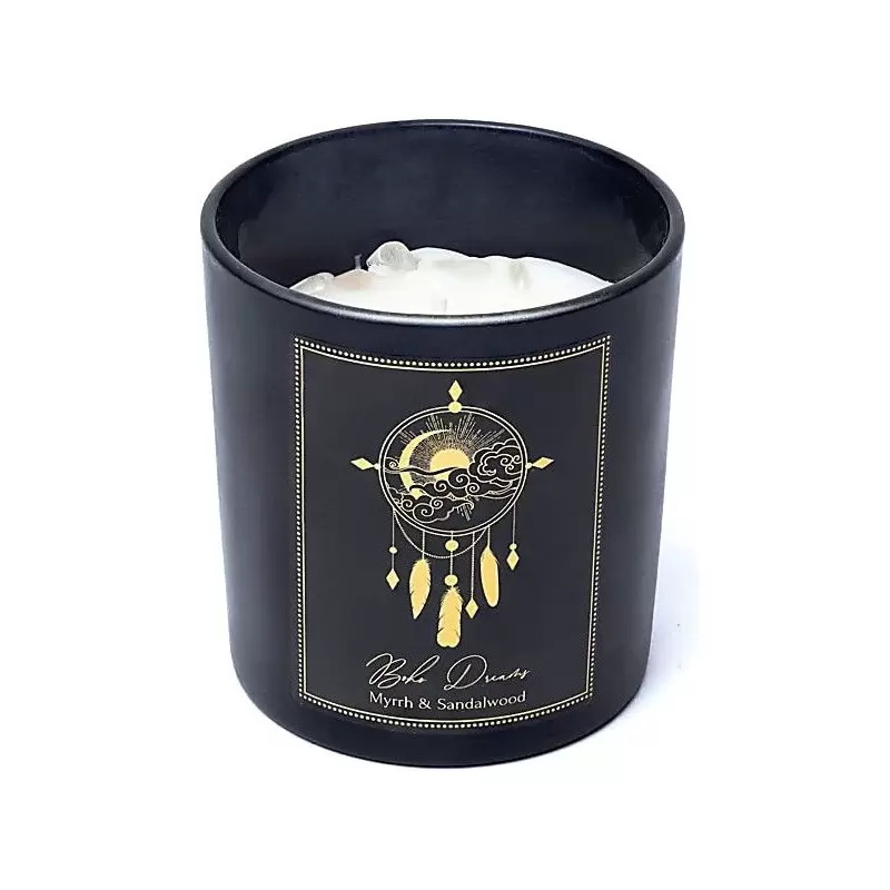 Bougie Myrrhe, Santal & Cristal de roche - Boho Dreams - PureWorks
