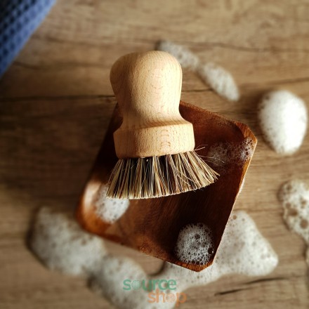 Brosse de vaisselle en bois - poignée ergonomique - La Droguerie Ecologique
