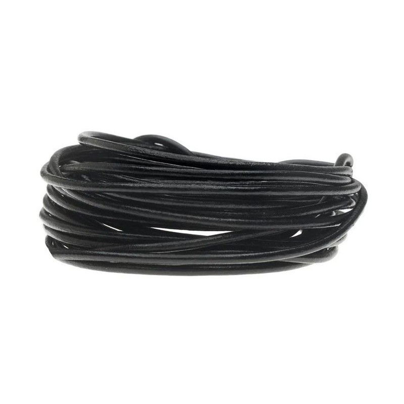 Cordon de cuir noir - Epaisseur 2mm
