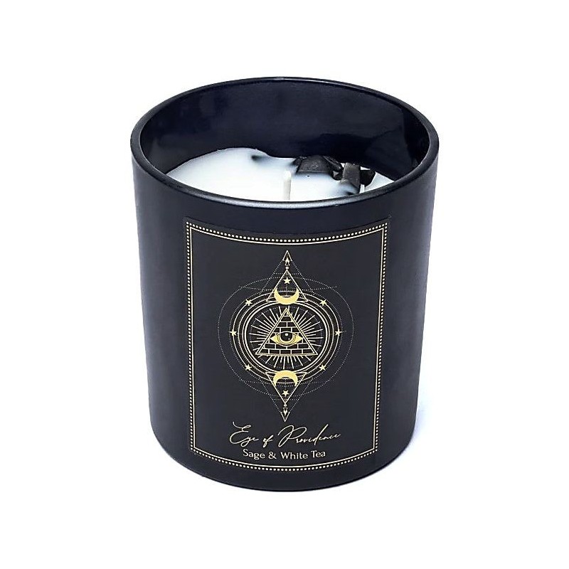 Bougie Sauge, Thé blanc & Obsidienne noire - Eye of Providence - PureWorks