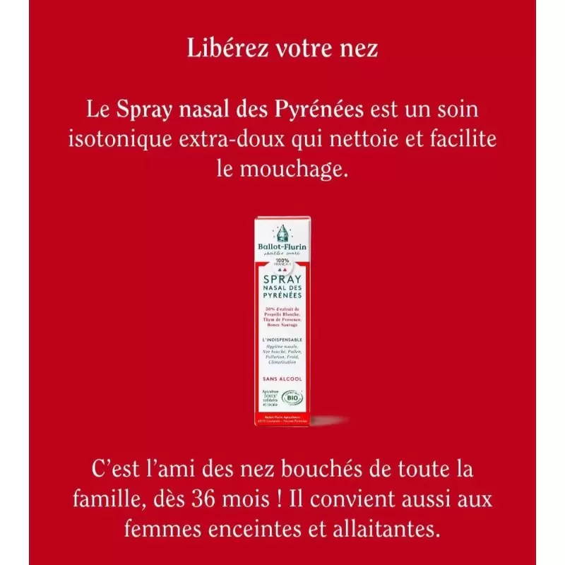 Spray Nasal des Pyrénées Bio à la Propolis blanche | Ballot-Flurin