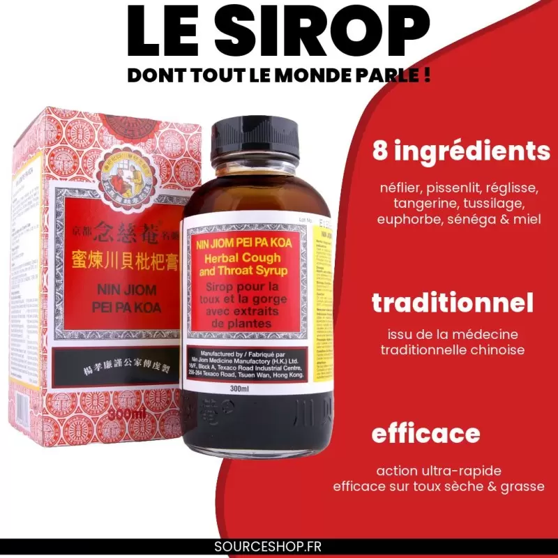 Sirop Nin Jiom Pei Pa Koa contre la toux - 150ml ou 300ml