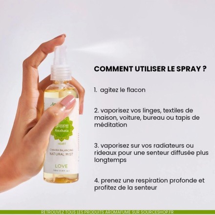 Spray d'ambiance Amour - Chakra du Coeur - Anahata - Aromafume