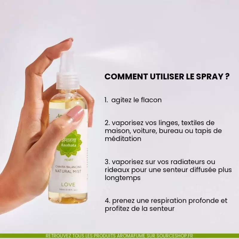 Spray d'ambiance Amour - Chakra du Coeur - Anahata - Aromafume