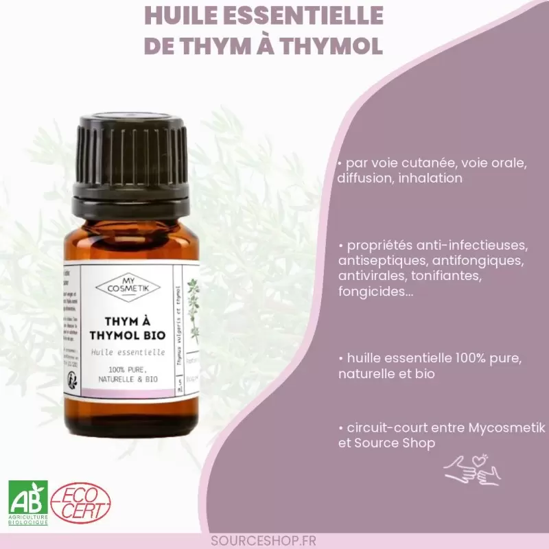 Huile essentielle de thym à thymol BIO - MyCosmetik