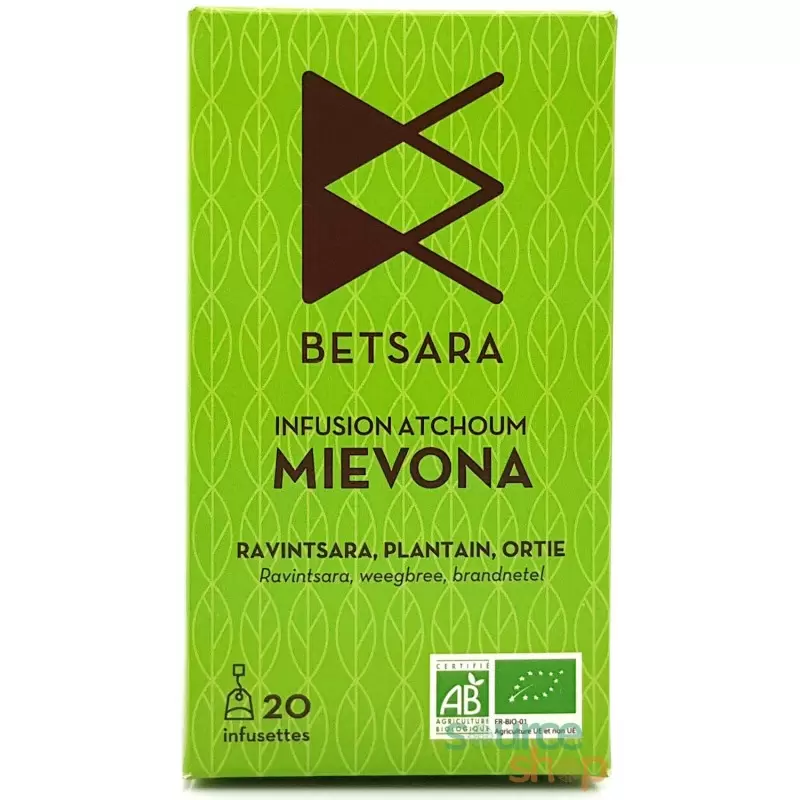 Infusion bio Santé Respiratoire du Printemps au ravintsara, plantain, ortie - Mievona de Betsara