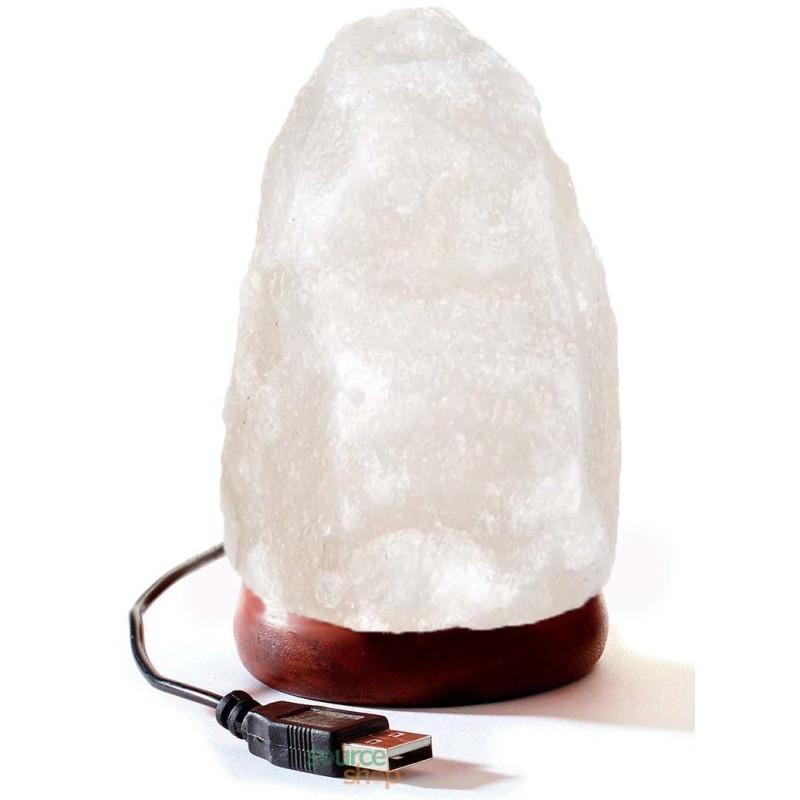 Mini Lampe de sel Himalaya blanche USB - 500g à 1kg