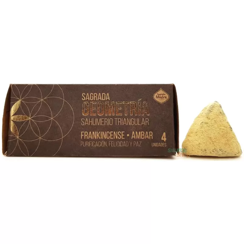 Pyramide d'encens Ambre & Oliban - Géométrie Sacrée - Sagrada Madre