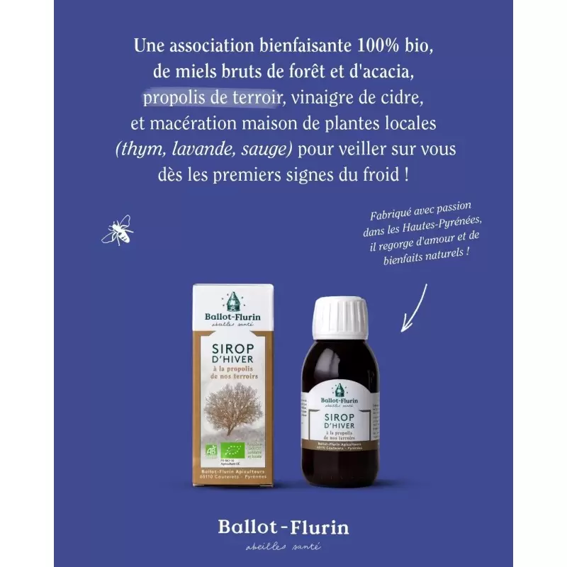 Sirop d'hiver Bio à la Propolis noire | Ballot Flurin