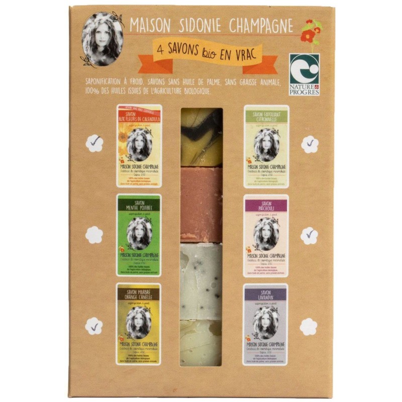 Coffret de 4 savons BIO en vrac - Maison Sidonie Champagne