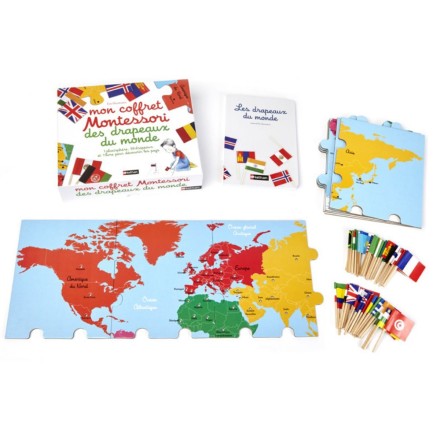 Mon coffret Montessori des drapeaux du monde - Nathan