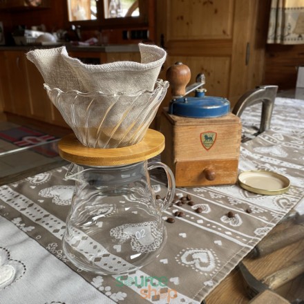 Filtre à café réutilisable & lavable en lin BIO - Artisanal & Français