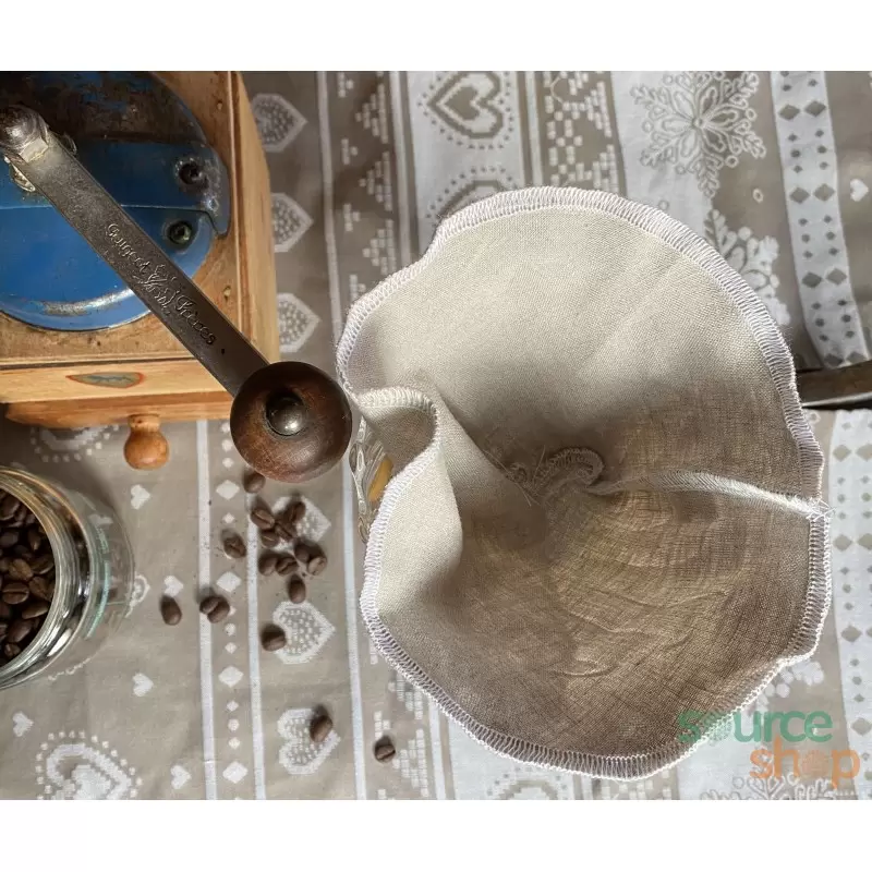 Filtre à café réutilisable & lavable en lin BIO - Artisanal & Français