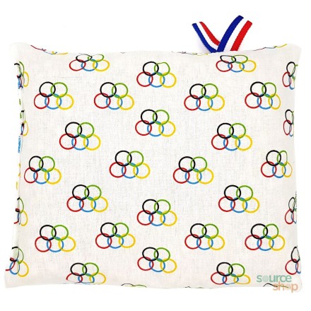 Coussin bouillotte BIO noyaux de cerises - Artisanal & Français - édition limitée Jeux Olympiques 2024 de Paris