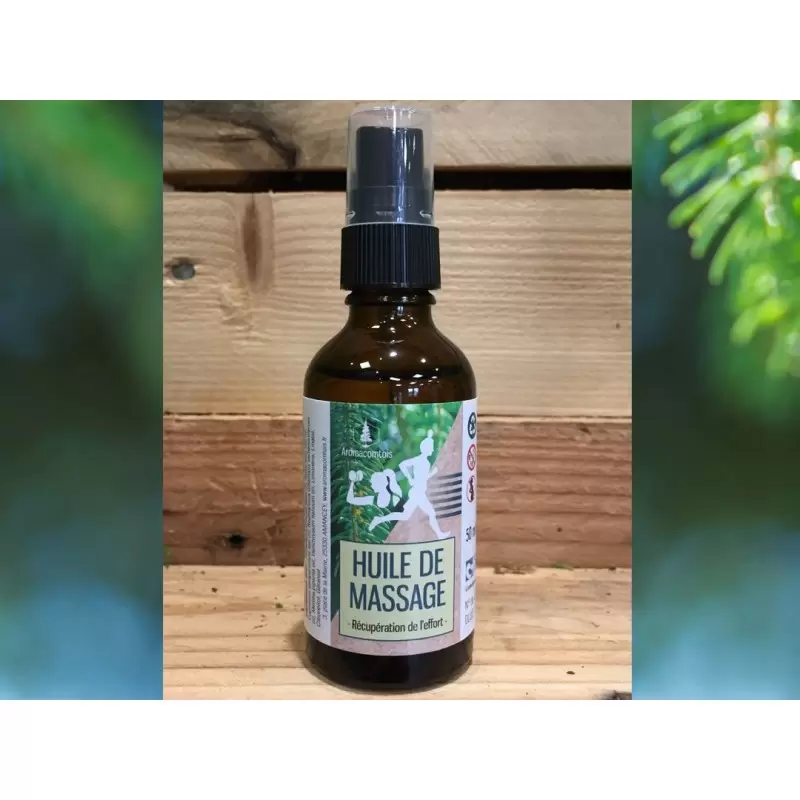 Huile de massage Récupération de l'effort BIO du Jura - Aromacomtois