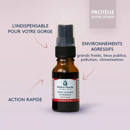 Spray gorge BIO Nomade d'urgence à la Propolis noire - Ballot Flurin