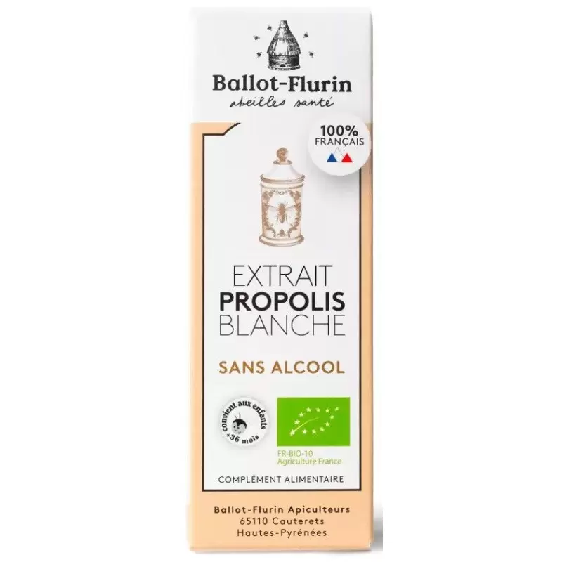 Extrait de Propolis Blanche Bio sans alcool - 15ml | Ballot Flurin