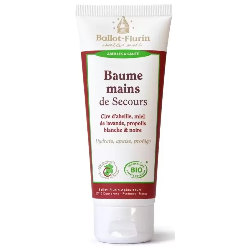 Baume mains de Secours bio au miel & propolis - 75ml | Ballot-Flurin