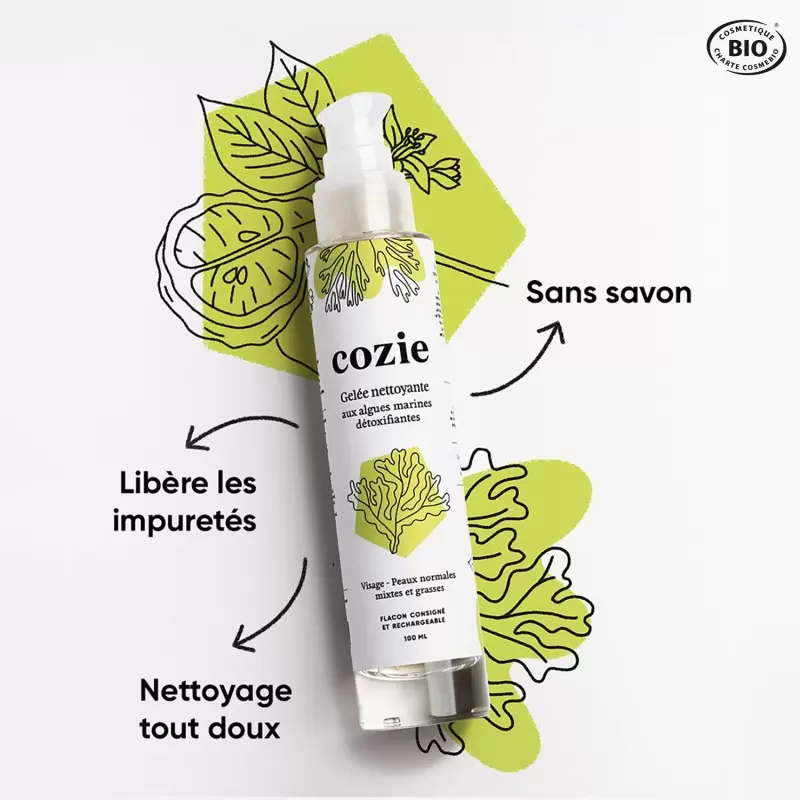 Gelée nettoyante aux algues marines BIO - 100ml - COZIE