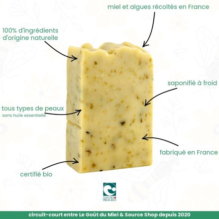Savon BIO aux algues de Bretagne - sans HE - Le Goût du Miel