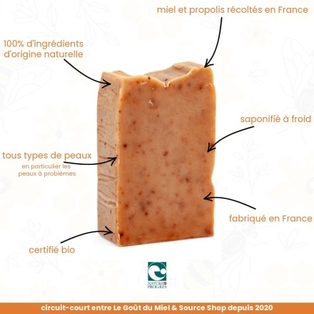 Savon BIO à la propolis & miel - 100g - Le Goût du Miel
