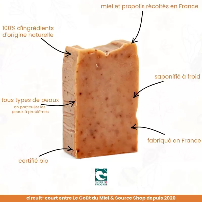 Savon BIO au miel & propolis - 100g - Le Goût du Miel