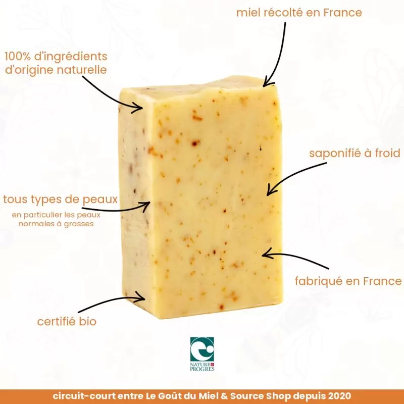 Savon BIO exfoliant à la lavande - 100g - Le Goût du Miel