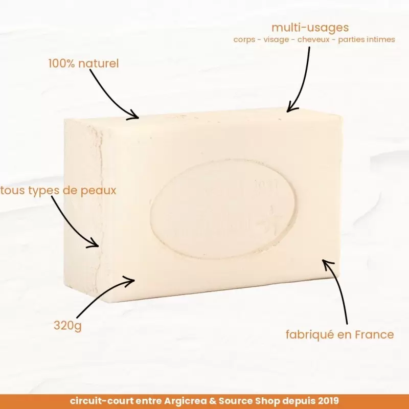 Pain d'Argile blanche - Kaolin - Argicrea