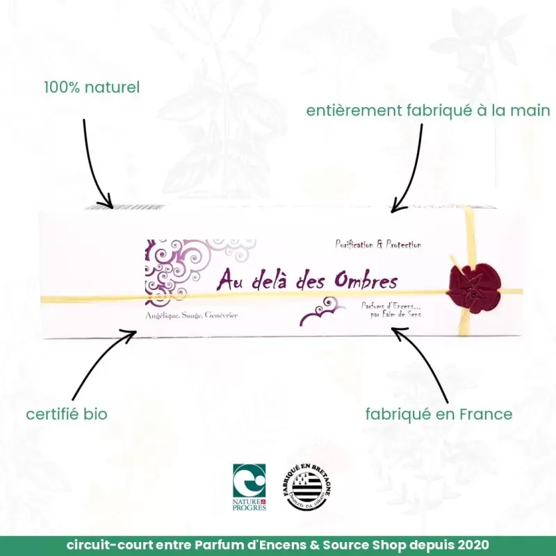 Encens BIO faits main Au delà des Ombres - Purification & Protection