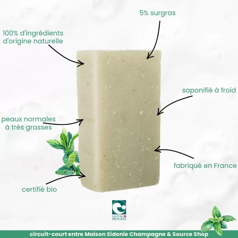 Savon BIO à la Menthe Poivrée - Maison Sidonie Champagne