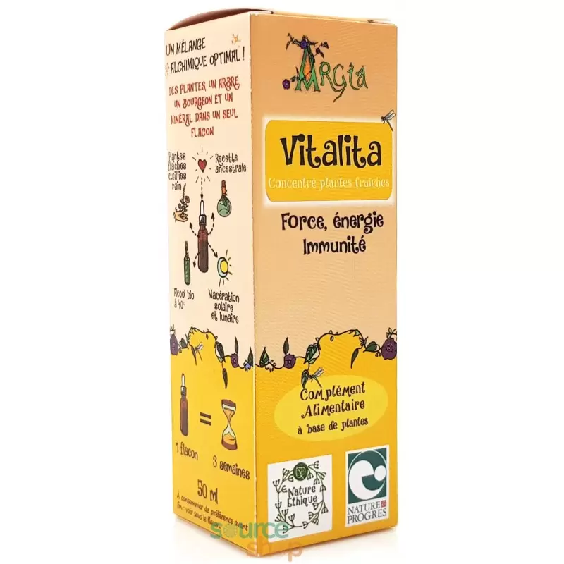 Concentré de plantes BIO - énergie & immunité - Vitalita - Argia