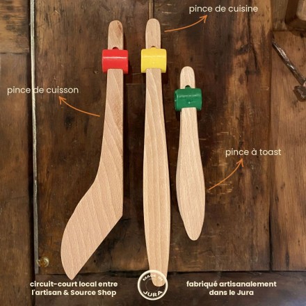 Pince de cuisine en hêtre du Jura - Artisanale & Locale