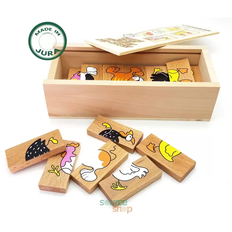 Jeu Mémory "Animaux de la Ferme" en Tilleul & Hêtre du Jura