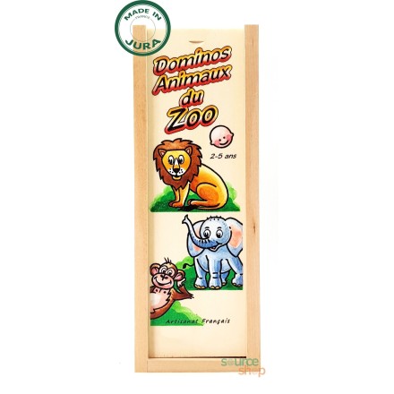 Domino "Animaux du Zoo" en Tilleul & Hêtre du Jura - Artisanal