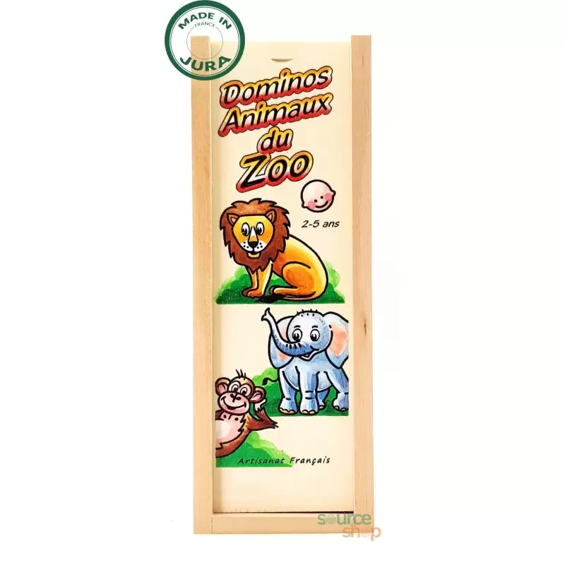 Domino "Animaux du Zoo" en Tilleul & Hêtre du Jura - Artisanal