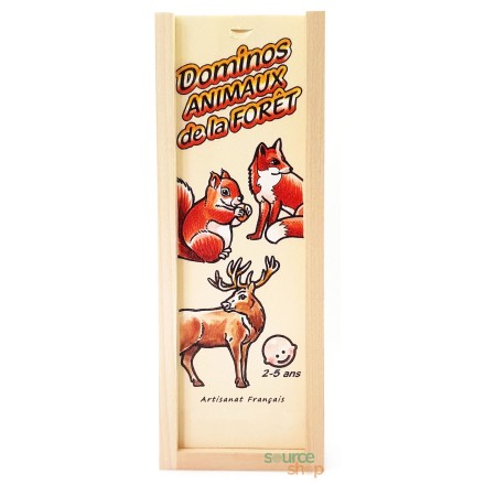 Domino "Animaux de la Forêt" en Tilleul & Hêtre du Jura - Artisanal