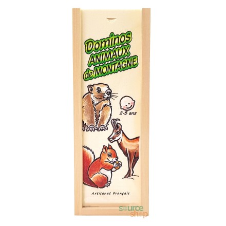Domino "Animaux de Montagne" en Tilleul & Hêtre du Jura - Artisanal