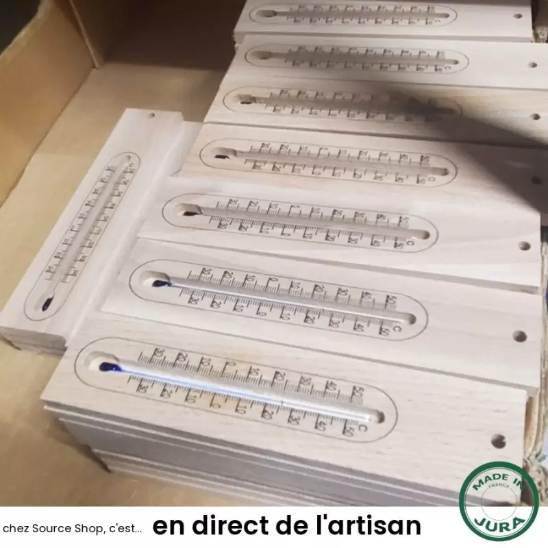 Thermomètre en bois de Hêtre du Jura - Artisanal & Local
