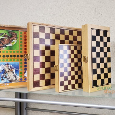 Coffret Echecs & Dames en buis du Jura - Artisanal & Local