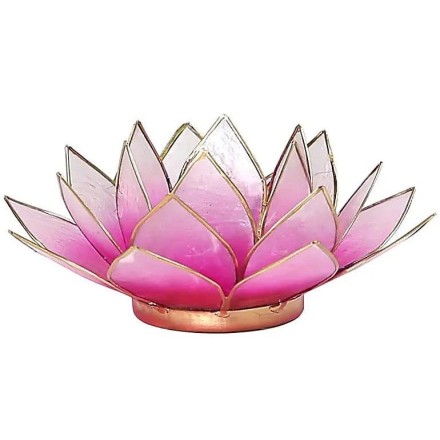 Bougeoir en coquillage Lotus rose or