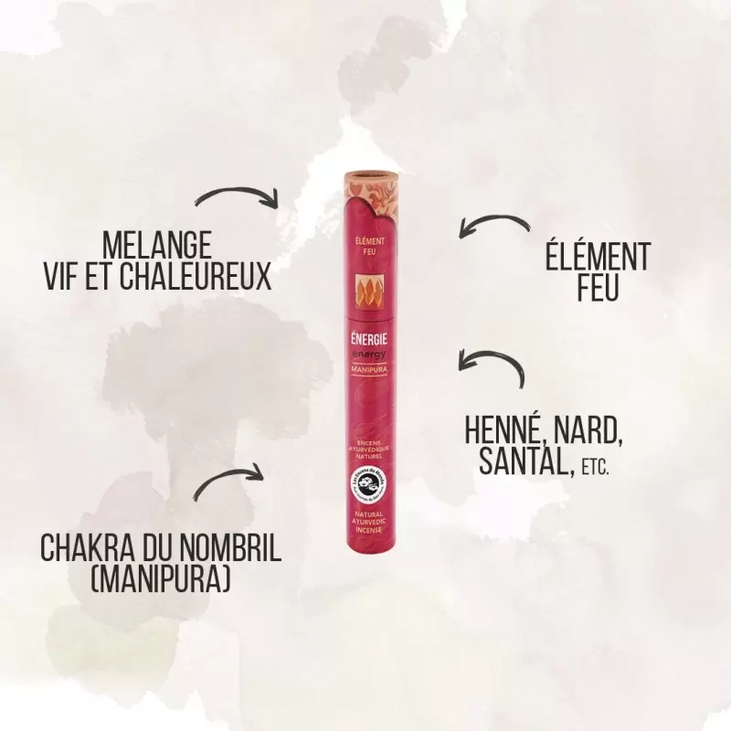 Encens ayurvédique - Energie - Elément feu - Les Encens du Monde