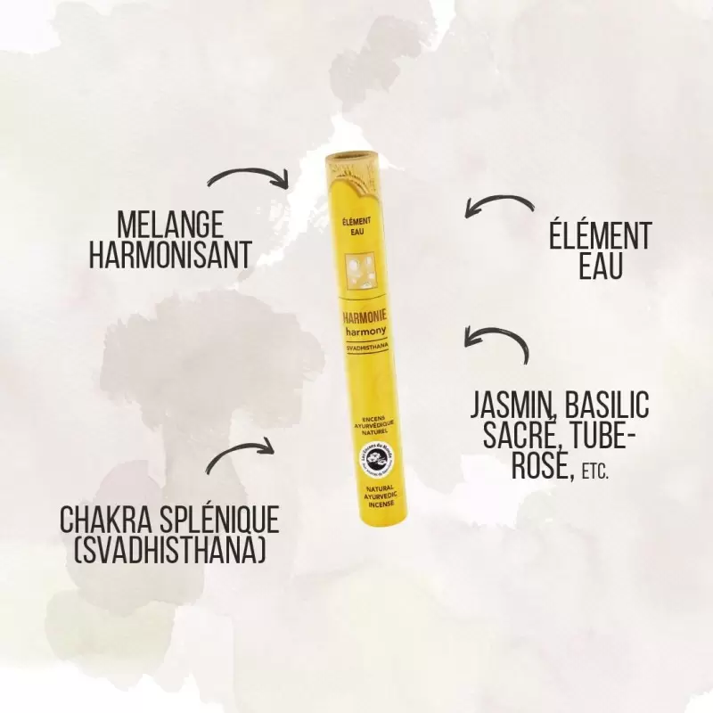 Encens ayurvédique Harmonie - Elément eau - Les Encens du Monde