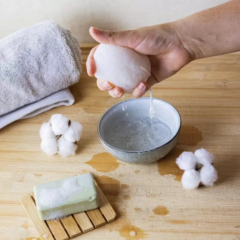 Eponge Konjac visage 100% pure - Naturelle & Biodégradable