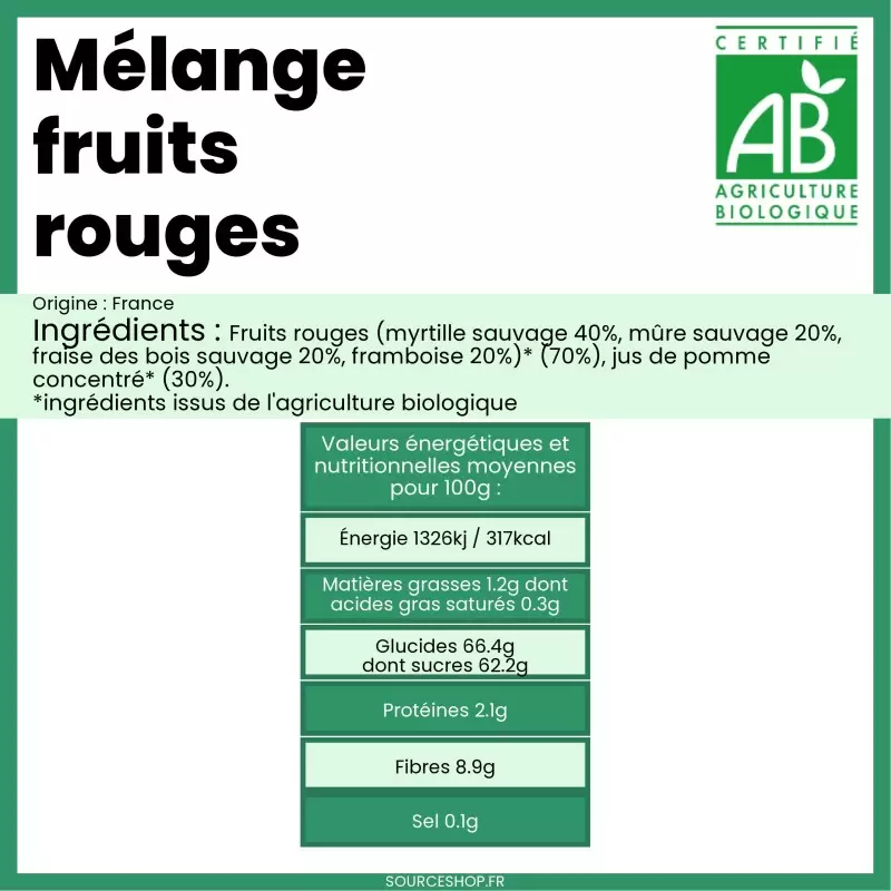 Mélange de fruits rouges BIO en vrac
