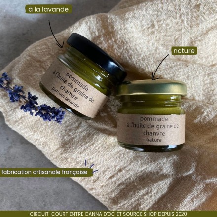 Pommade chanvre BIO à la lavande artisanale - 20g - Canna d'Oc