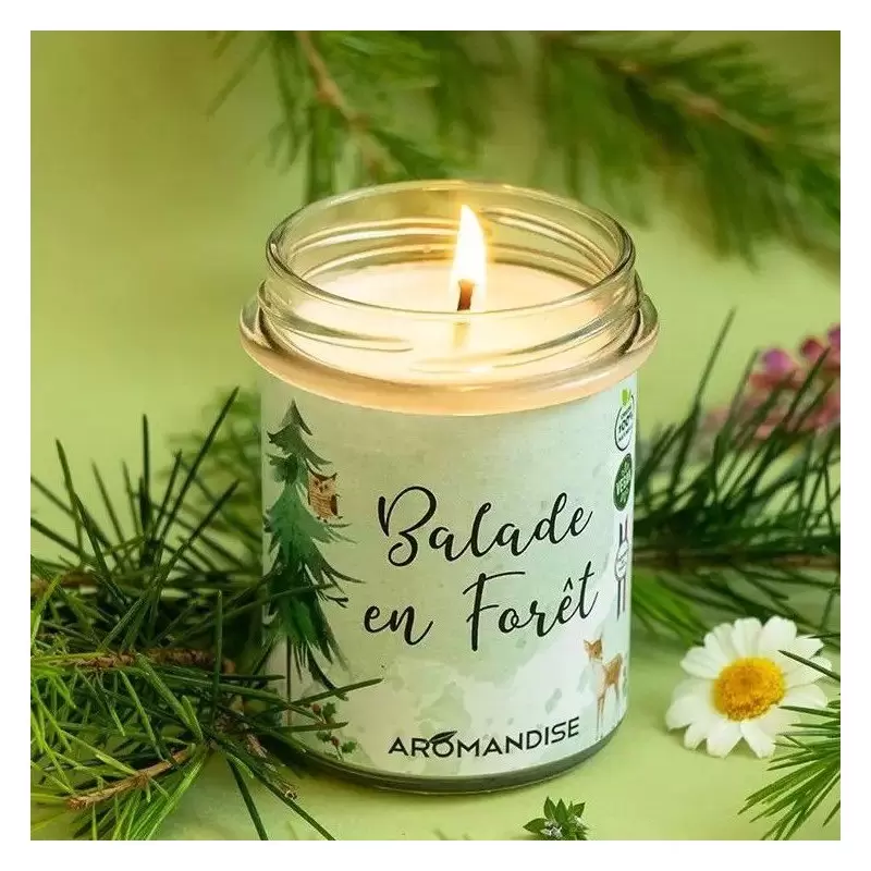 Bougie Balade en Forêt bio - vegan & naturelle - Aromandise