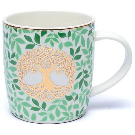Mug à infusion en porcelaine Arbre de Vie + filtre en inox