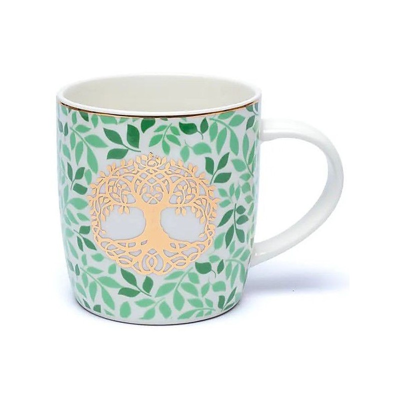 Mug à infusion en porcelaine Arbre de Vie + filtre en inox